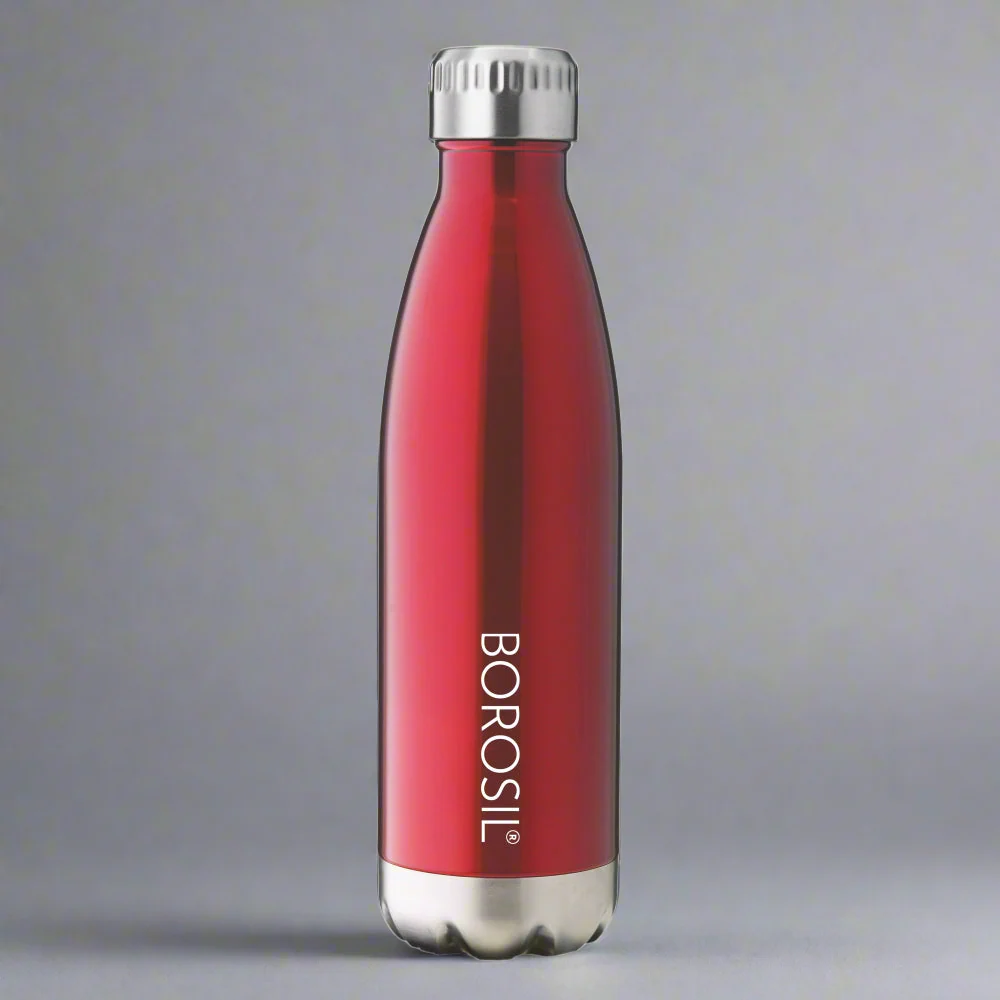 Borosil Hydra Thermoflask Water Bottle Trans Red 1L