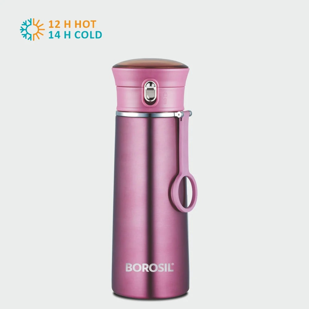 Borosil Hydra Thermoflask Water Bottle Ease Purple 420ml