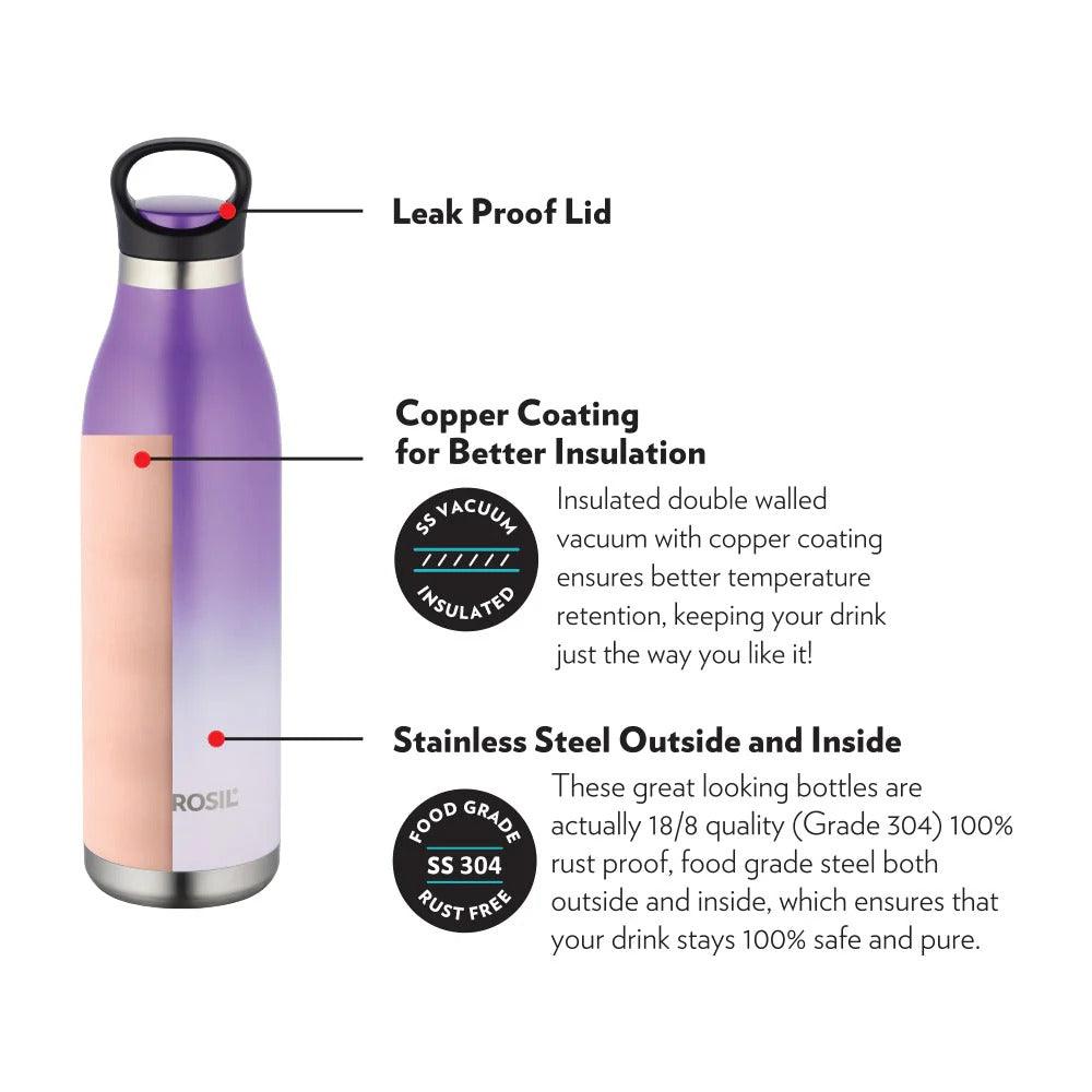 Borosil Hydra Steel Kids Water Bottle ColorCrush Violet