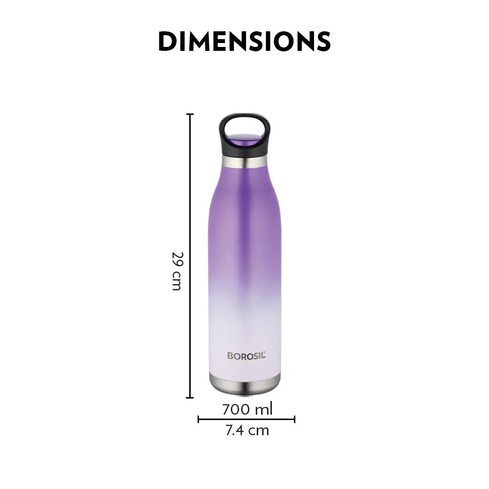 Borosil Hydra Steel Kids Water Bottle ColorCrush Violet