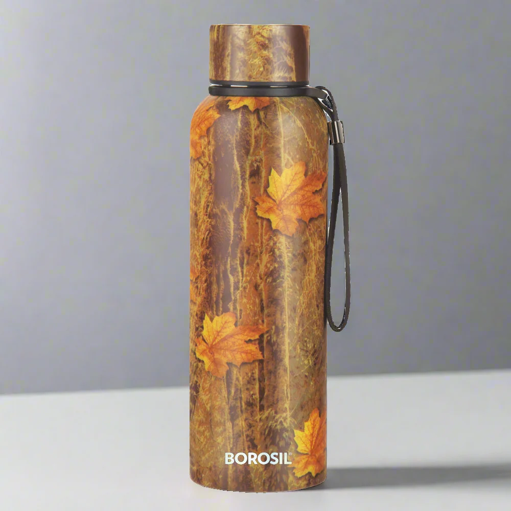 Borosil Hydra Thermoflask Steel Water Bottle Trek Maple
