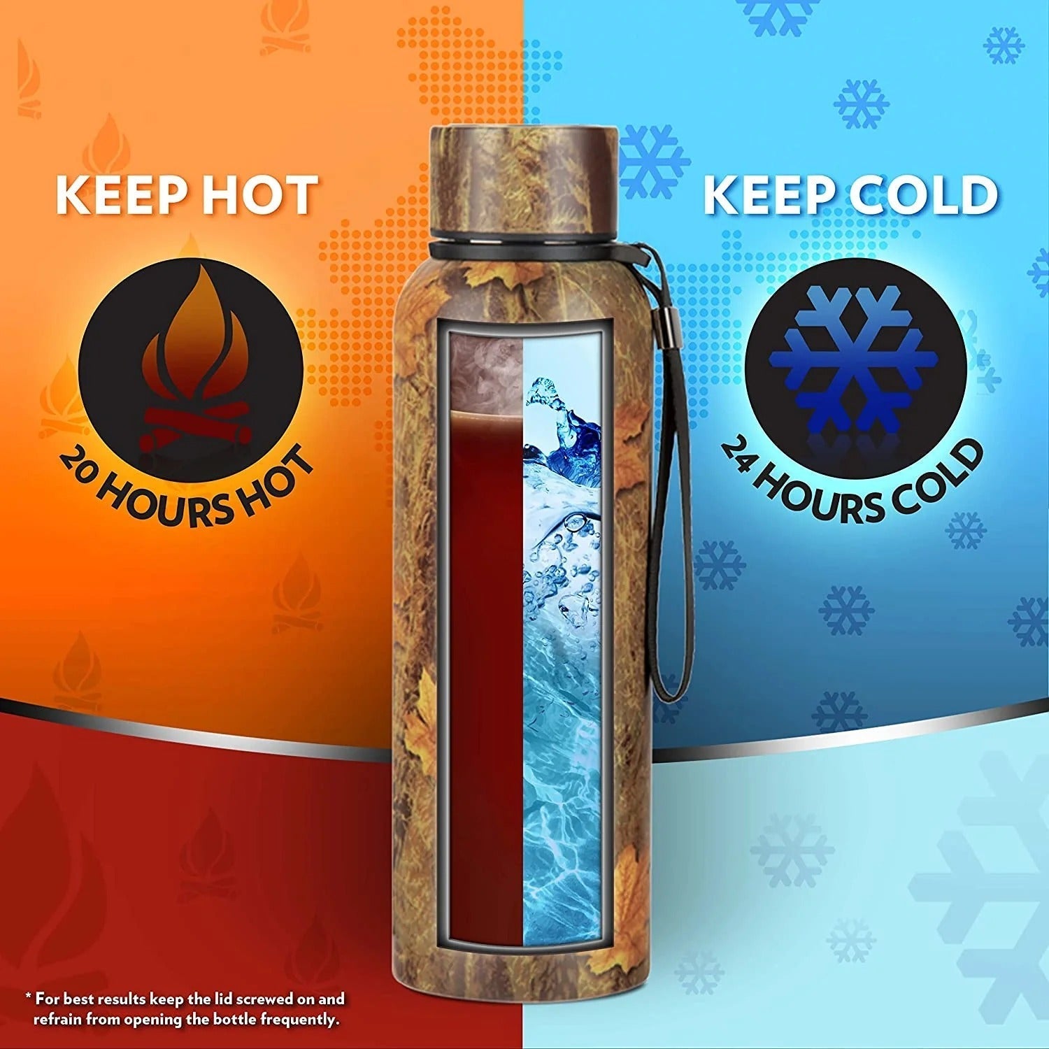Borosil Hydra Thermoflask Steel Water Bottle Trek Maple