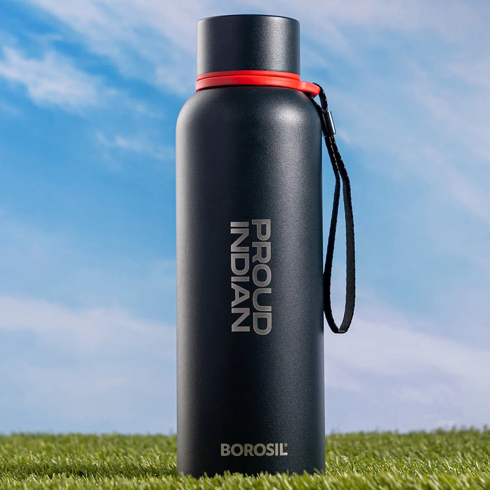 Borosil Hydra Thermoflask Trek Black Proud Indian Edition 700ml