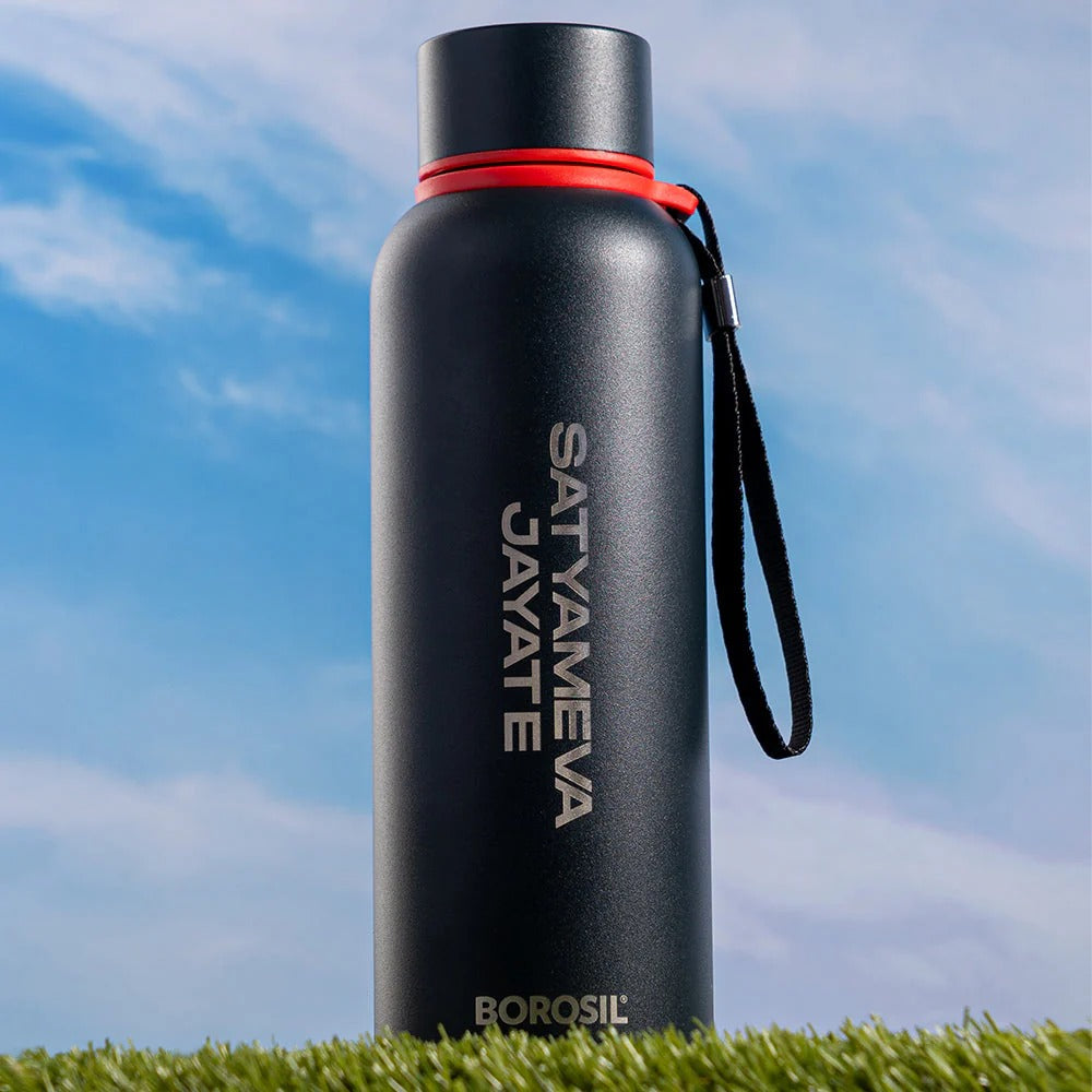 Borosil Hydra Thermoflask Trek Black StayMeva JateVa Edition 700ml