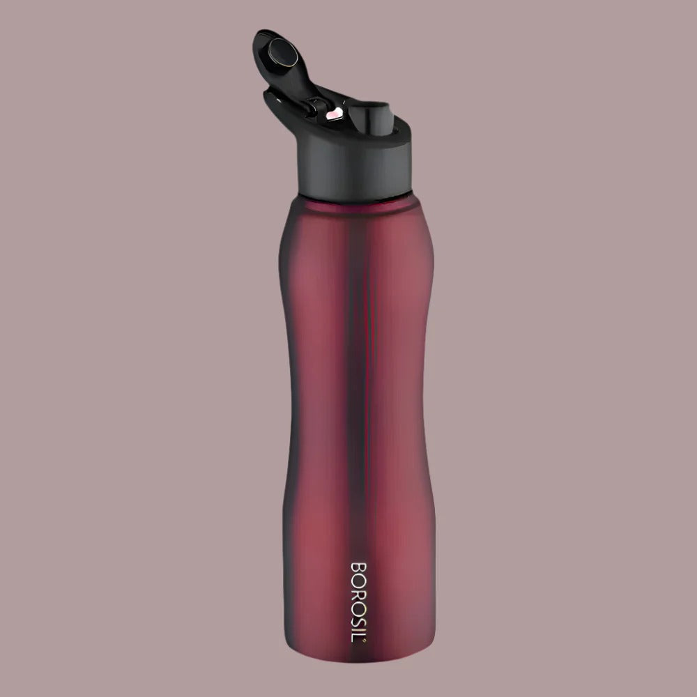 Borosil Grip N Sip Maroon Water Bottle