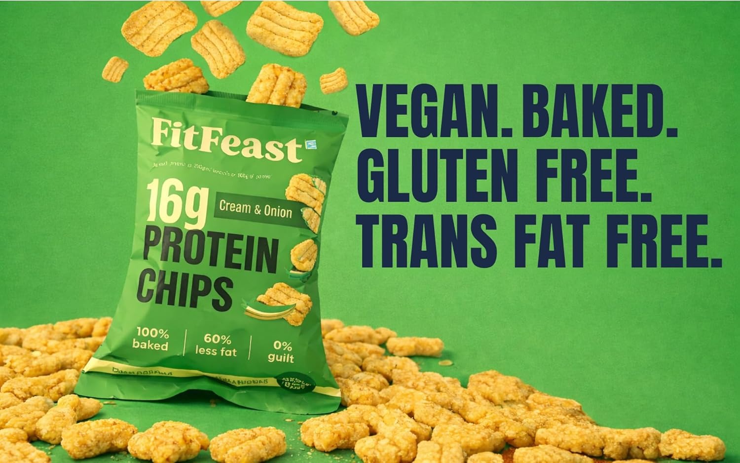 FitFeast Protein Chips - Variety Pack(  Peri Peri & Cream and Onion)