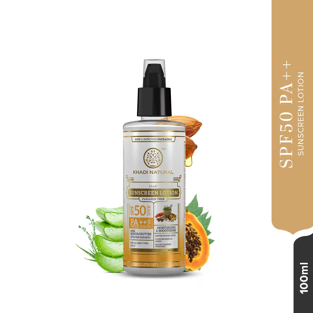 Khadi Natural SPF 50 Moisturing Sunscreen Lotion SPF 50 PA++ - 100 ml