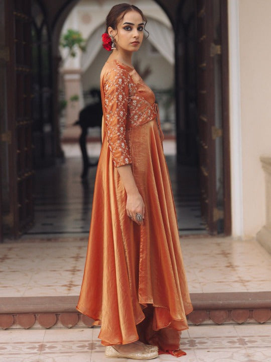Anayna Women Ethnic Motifs Embroidered Panelled Kurta with Trousers & With Dupatta