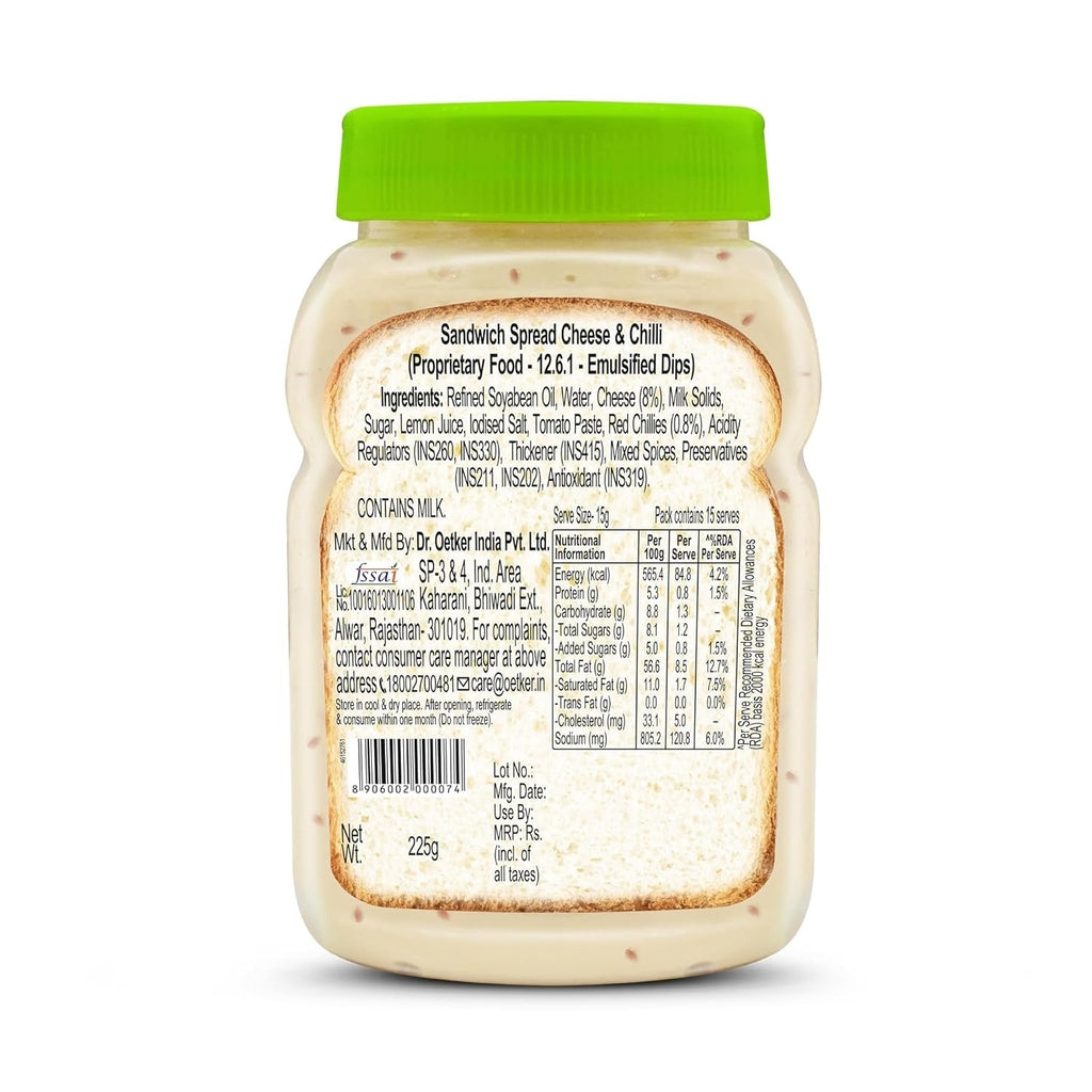 Dr. Oetker FunFoods Cheese & Chilli Sandwich Spread - 225g