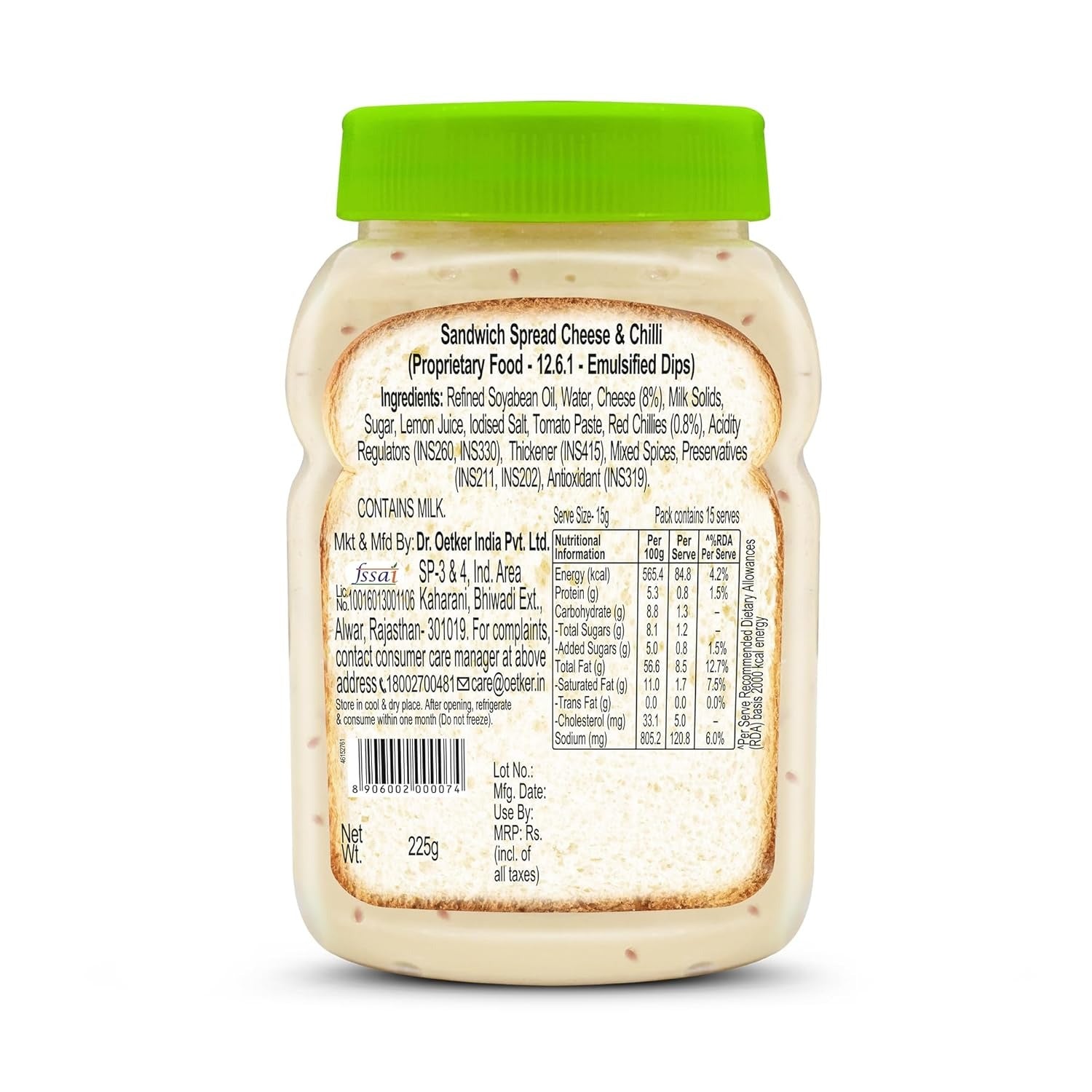 Dr. Oetker FunFoods Cheese & Chilli Sandwich Spread - 225g