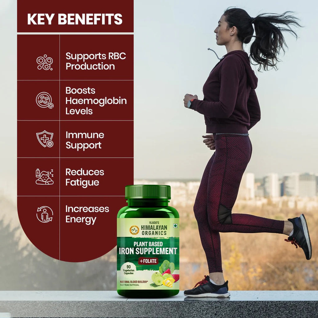 Vlado's Himalayan Organics Plant Based Iron Supplement + Folate Capsules - 90 Caps