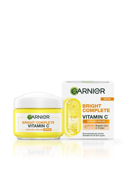 Garnier Bright Complete Vitamin C SPF40/PA+++ Serum Cream - 45 gms