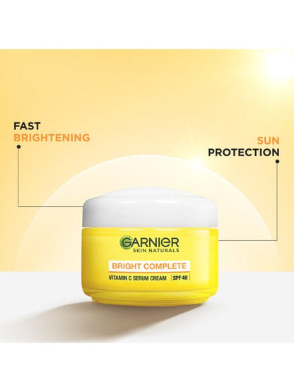 Garnier Bright Complete Vitamin C SPF40/PA+++ Serum Cream - 45 gms