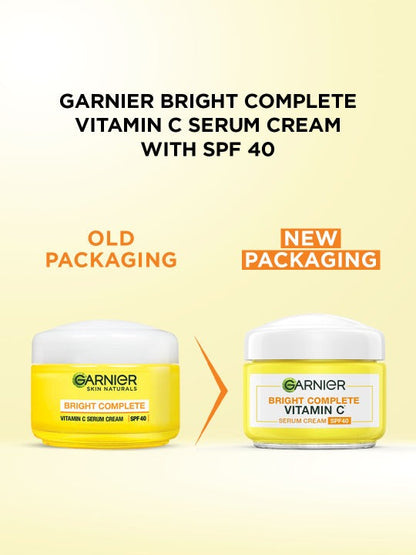 Garnier Bright Complete Vitamin C SPF40/PA+++ Serum Cream - 45 gms