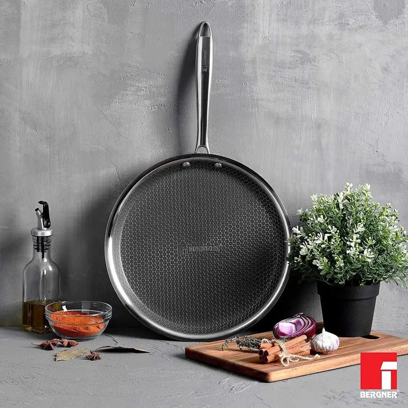 Bergner Hitech Prism TriPly Stainless Steel 30 cm Tawa