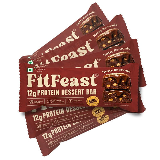 FitFeast Nutty Brownie Dessert Protein Bar