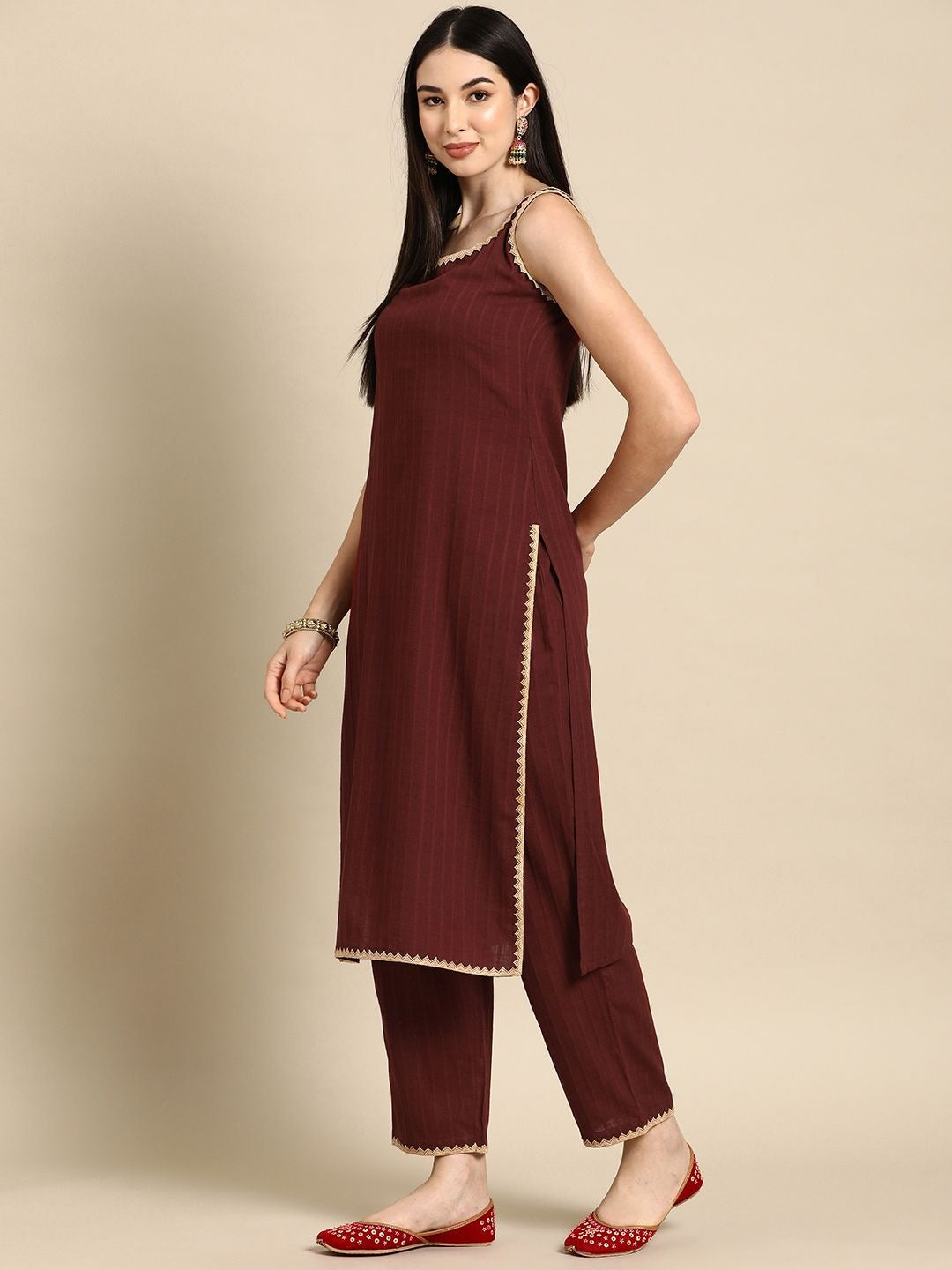 Anayna Women Pure Cotton Kurta with Trousers & With Dupatta