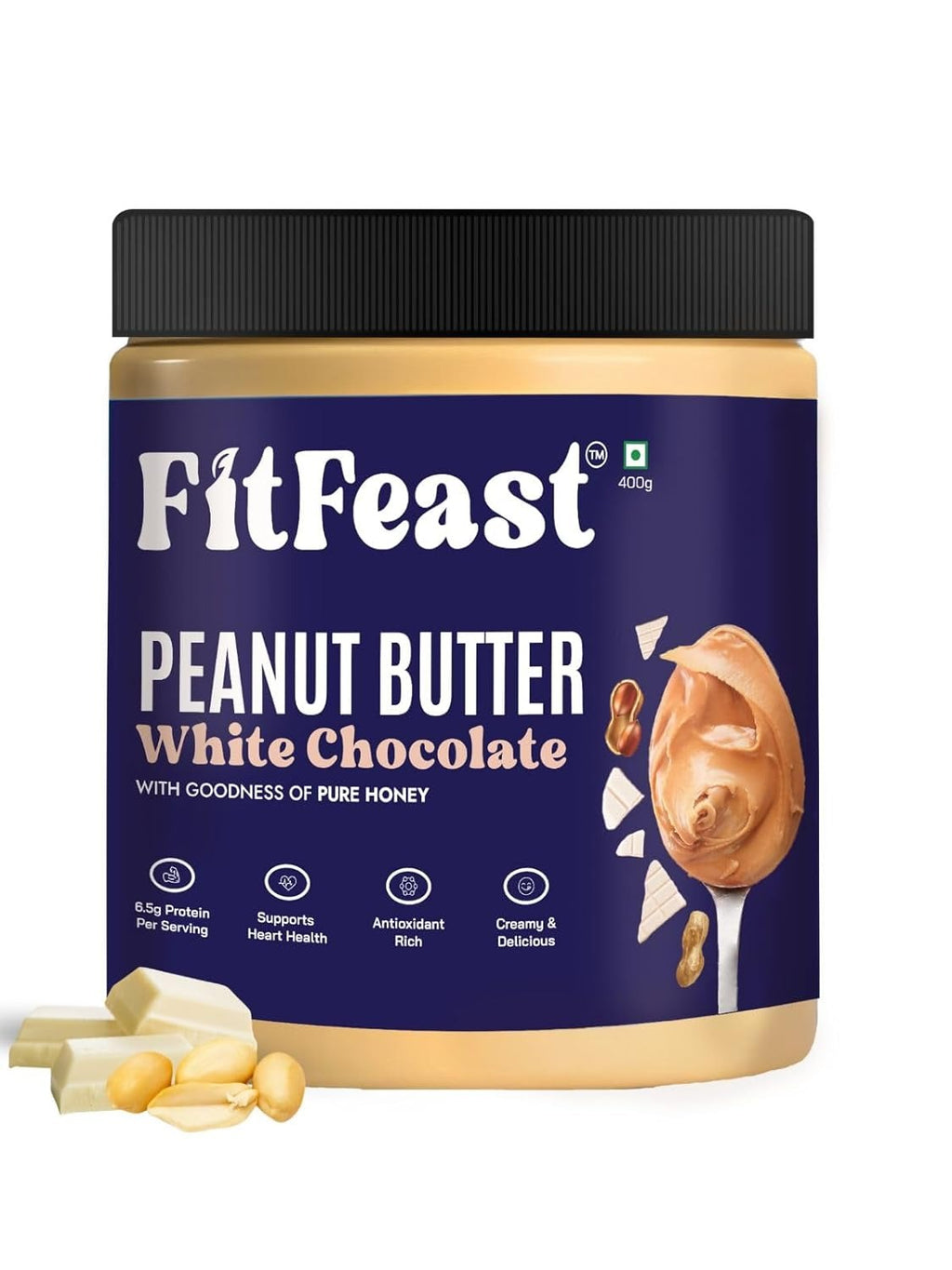 FitFeast White Chocolate Peanut Butter - 400 gms