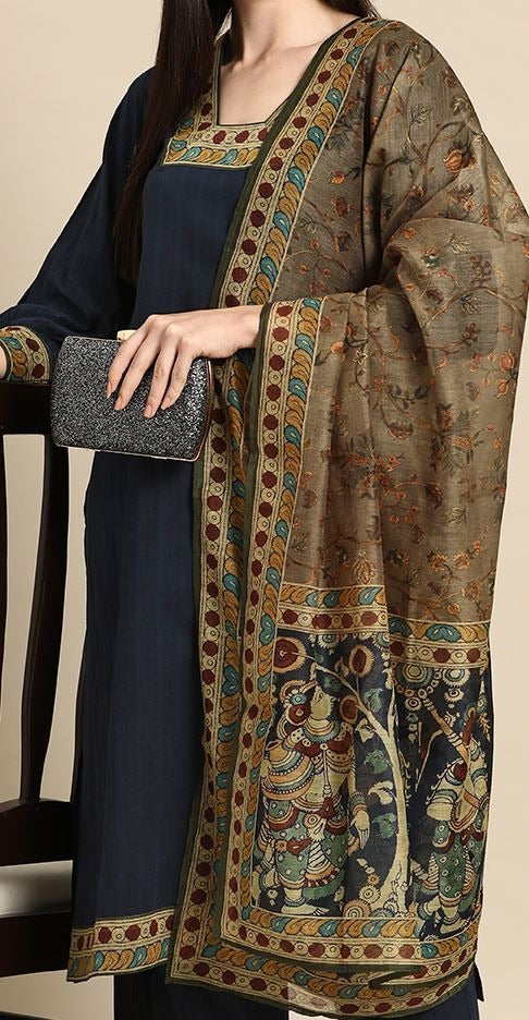 Anayna Ethnic Motifs Pure Cotton Kurta With Trousers & Dupatta