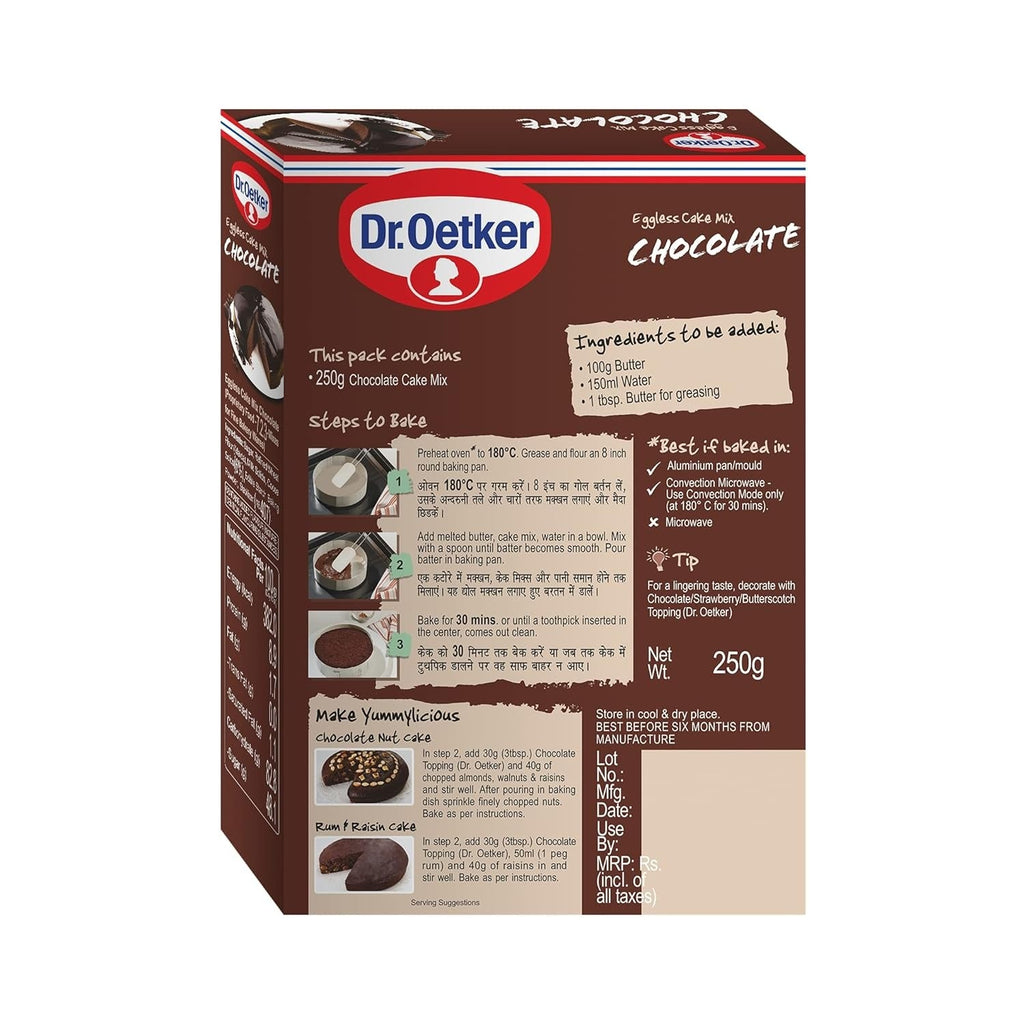Dr. Oetker FunFoods Chocolate Cake Mix - Pack of 2 (250g Each Pack)