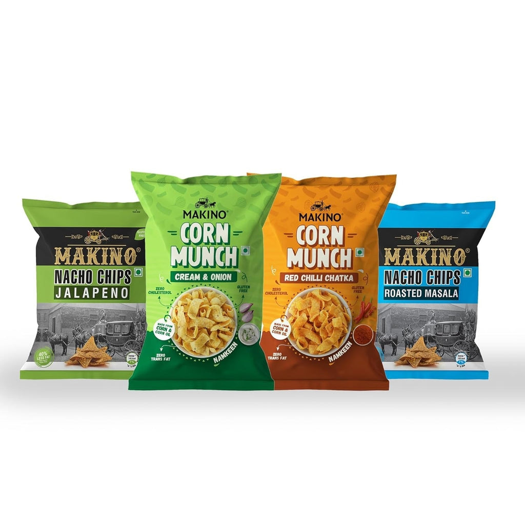 Makino Corn Chips & Nachos Combo - Pack of 4