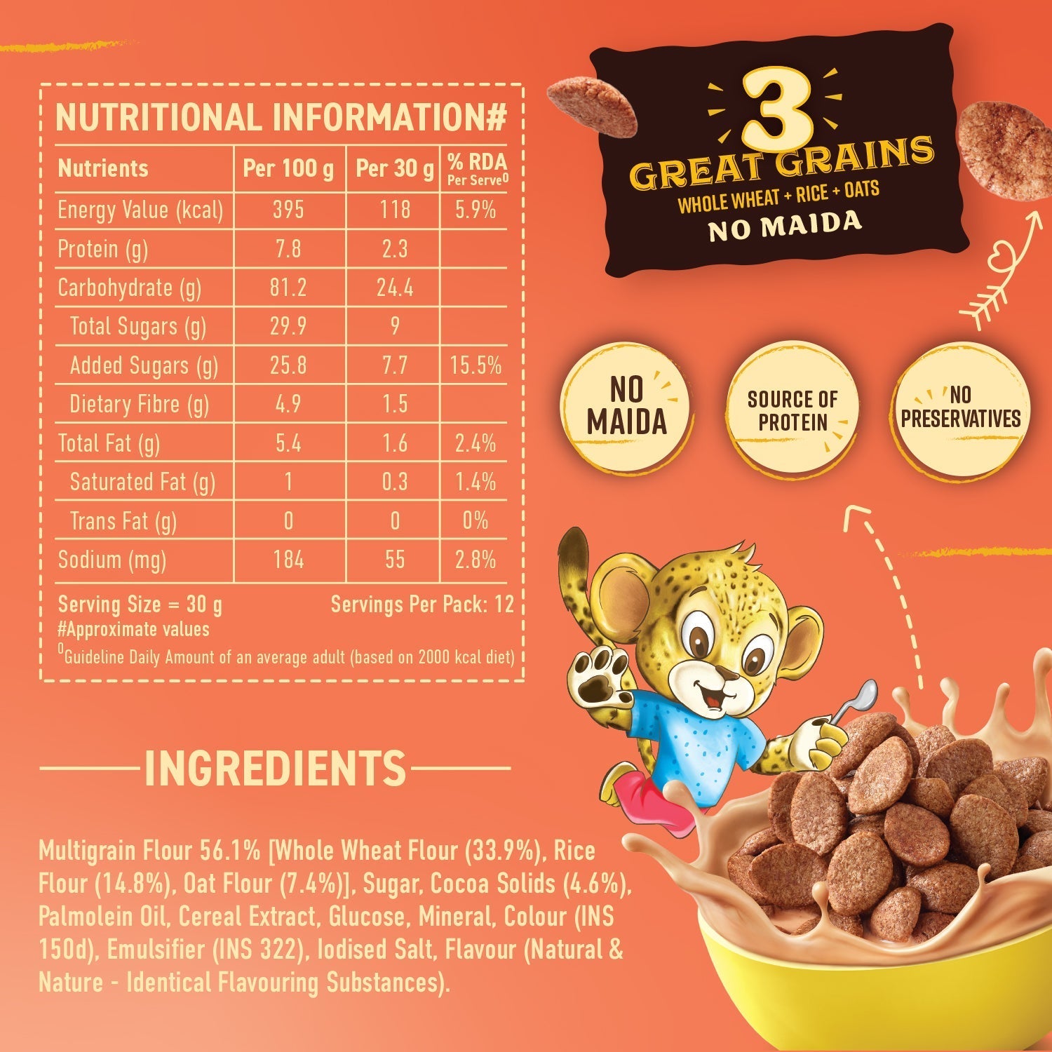 Bagrry's  Choco+ with 3 Great Grains - 375 gms