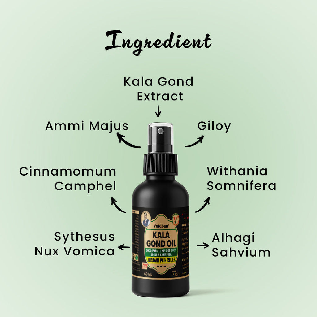 Vaidban Kala Gond Oil Joint Support - 60 ml
