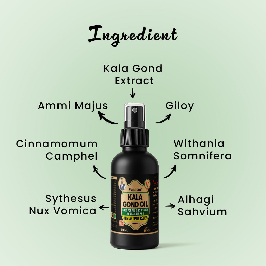 Vaidban Kala Gond Oil Joint Support - 60 ml