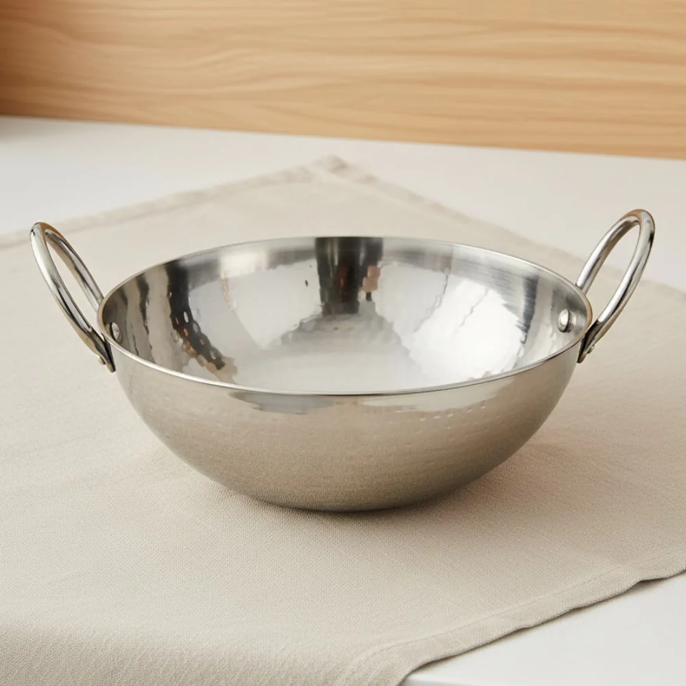 Vinod Claro Heavy Gauge Stainless Steel Hammered Kadai 2.5mm 600ml