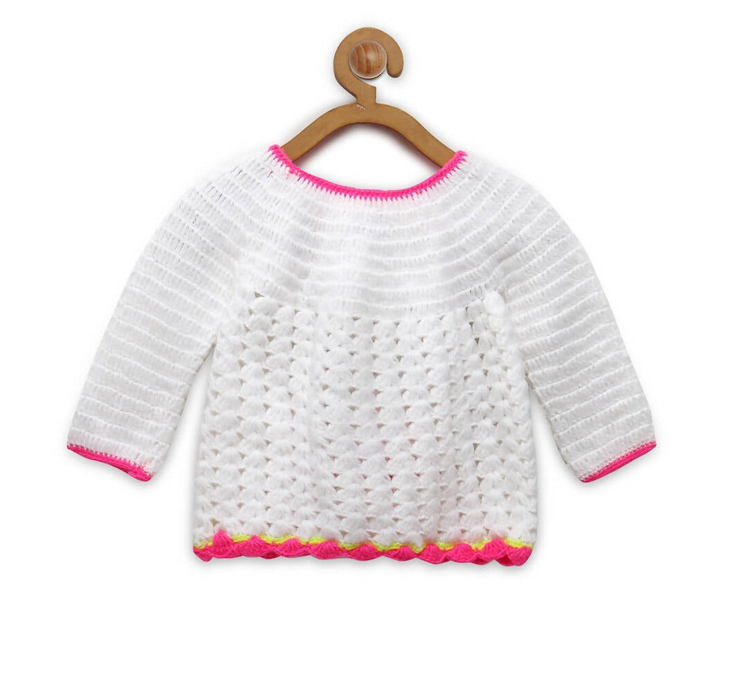 Chutput Kids White Coloured Solid Pullover with Missy Detail