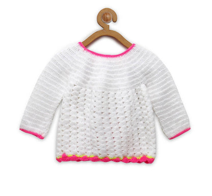 Chutput Kids White Coloured Solid Pullover with Missy Detail