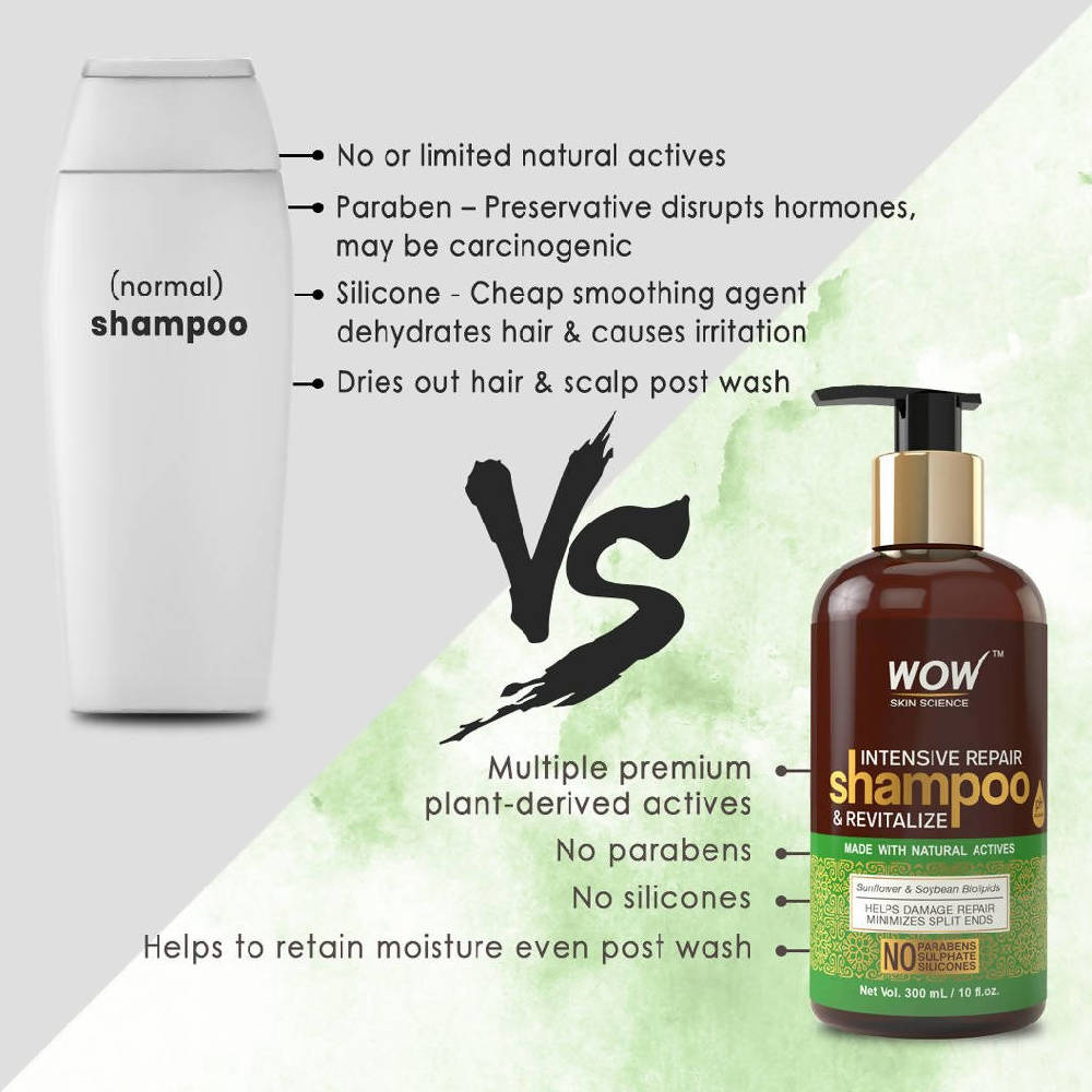 Wow Skin Science Intensive Repair Shampoo and Revitalize - 300 ml