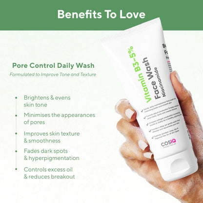Cos-IQ Vitamin B3-5% Niacinamide Face Wash for Smooth and Even Skin