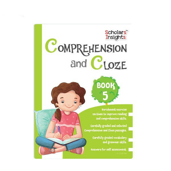 Scholars Insights Comprehension and Cloze Grade 5|English Vocabulary, Grammar Skill Book 5| Ages 10-11 Years