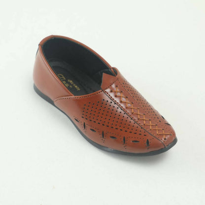 Tiny Bugs Boys Party & Ethnic Wear Mojari - Tan Color