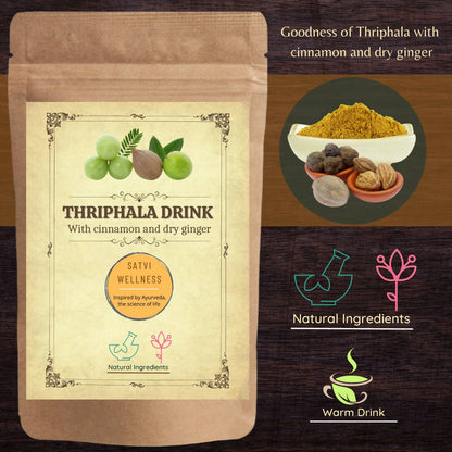 Satvi Wellness Thriphala Drink - Triphala with Cinnamon and Dry Ginger | Herbal Tea