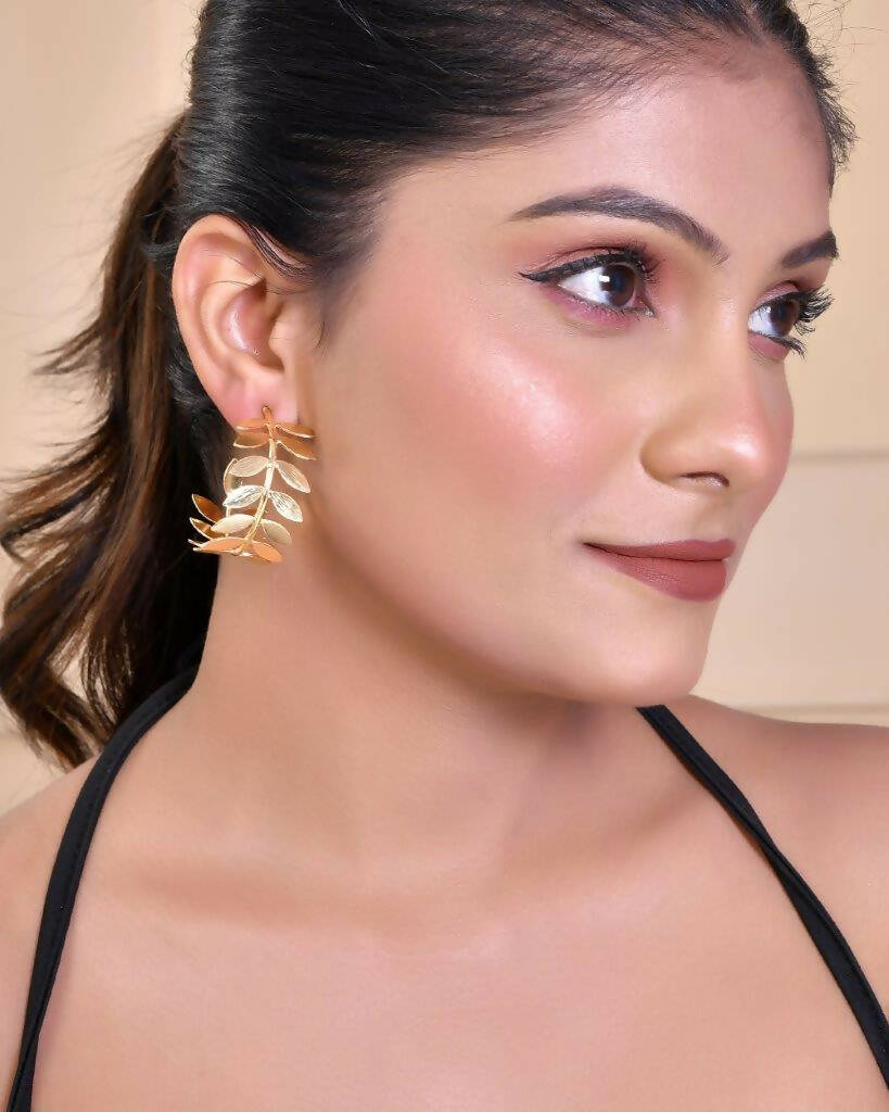 VOJ Women Gold Color stainless steel Earrings