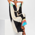 Digital Printed Soft Satin Silk Kaftan, Party Wear Women's Caftan