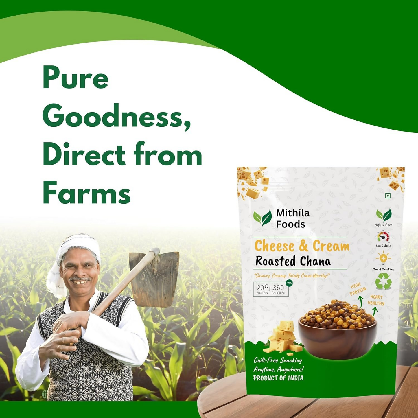 Mithila Foods Cheese & Cream Roasted Chana