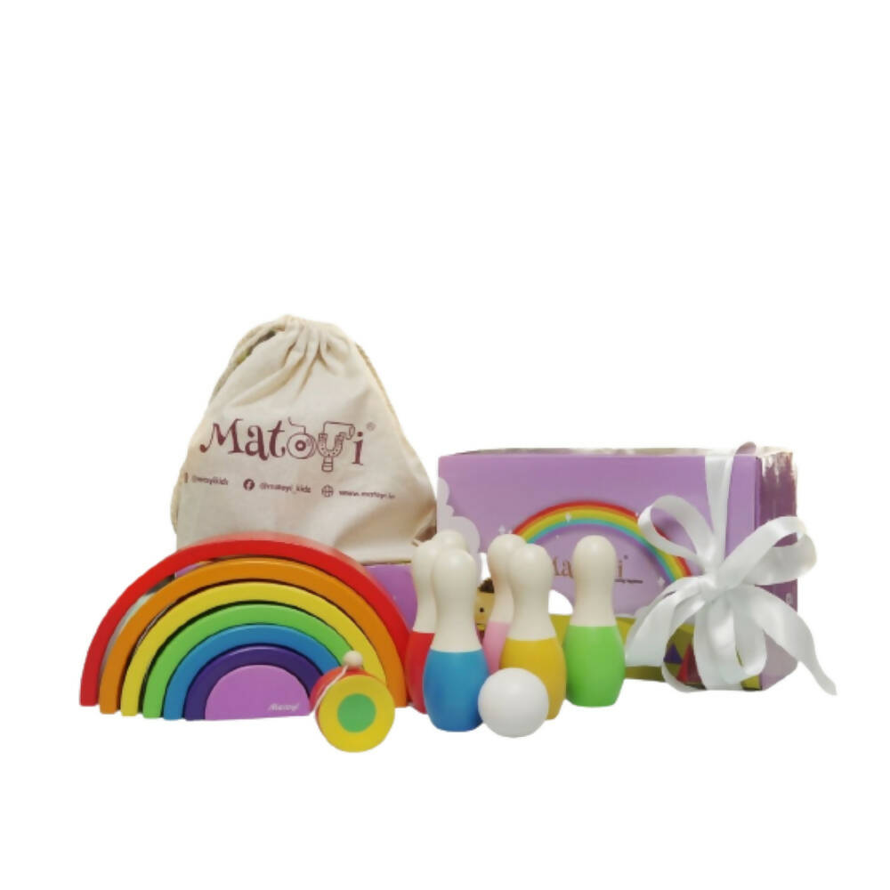 Matoyi Color Bowling Pin & Rainbow Stacker & Yoyo For Kids