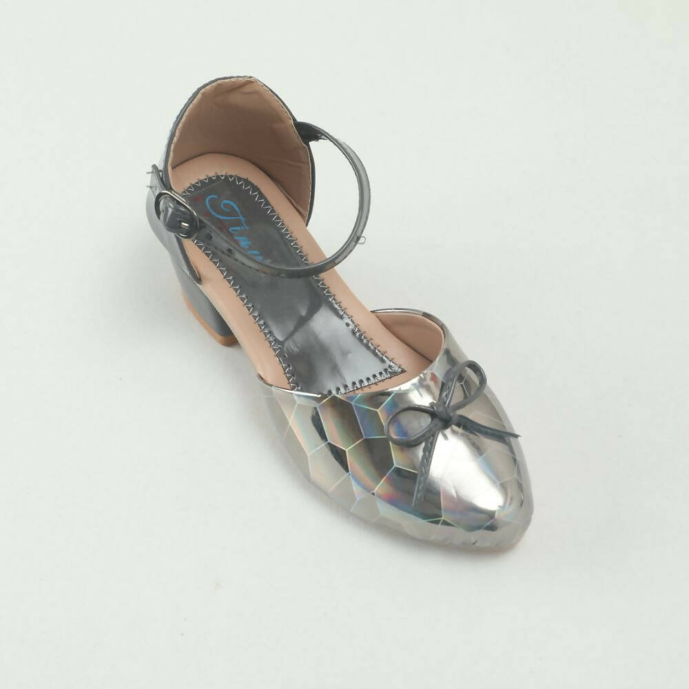 Tiny Bugs Girls Party Wear Ballerinas Heels - Dark Grey