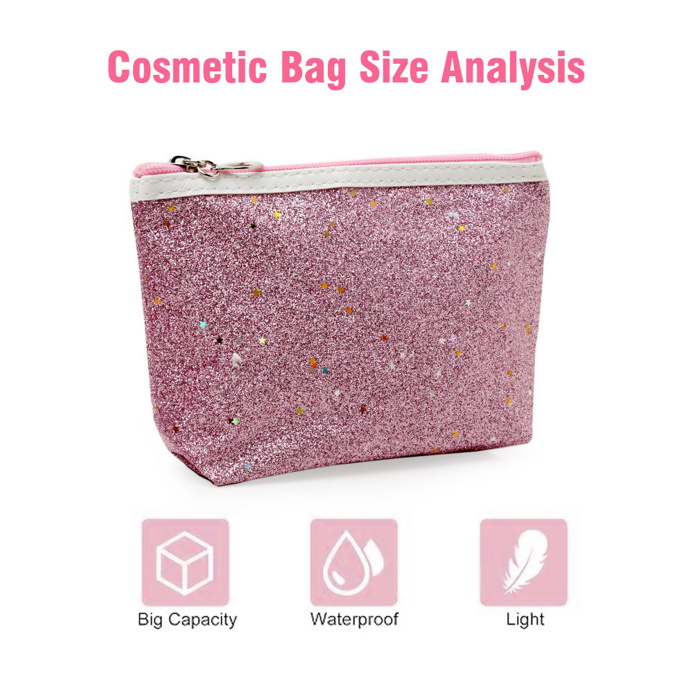 Bronson Professional Glitter Bling Mini Makeup Travel Pouch Kit