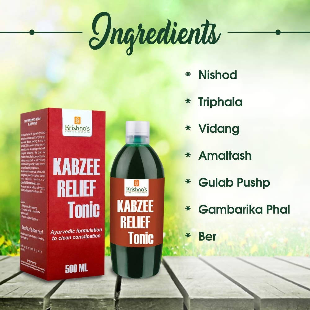 Krishna's Herbal & Ayurveda Kabzee Relief Tonic - 500 ml