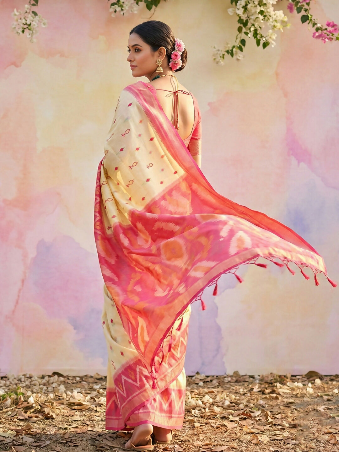 Shree Shyam Fashion Cream Soft Silk Saree