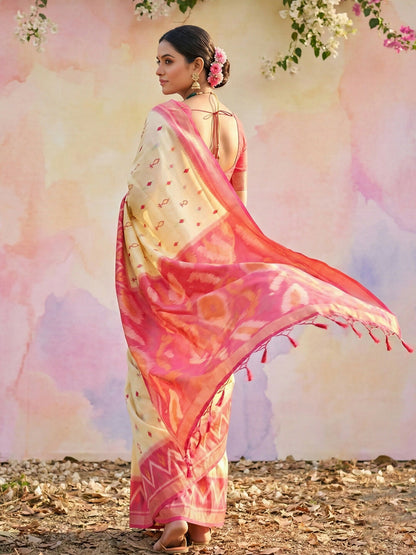 Shree Shyam Fashion Cream Soft Silk Saree