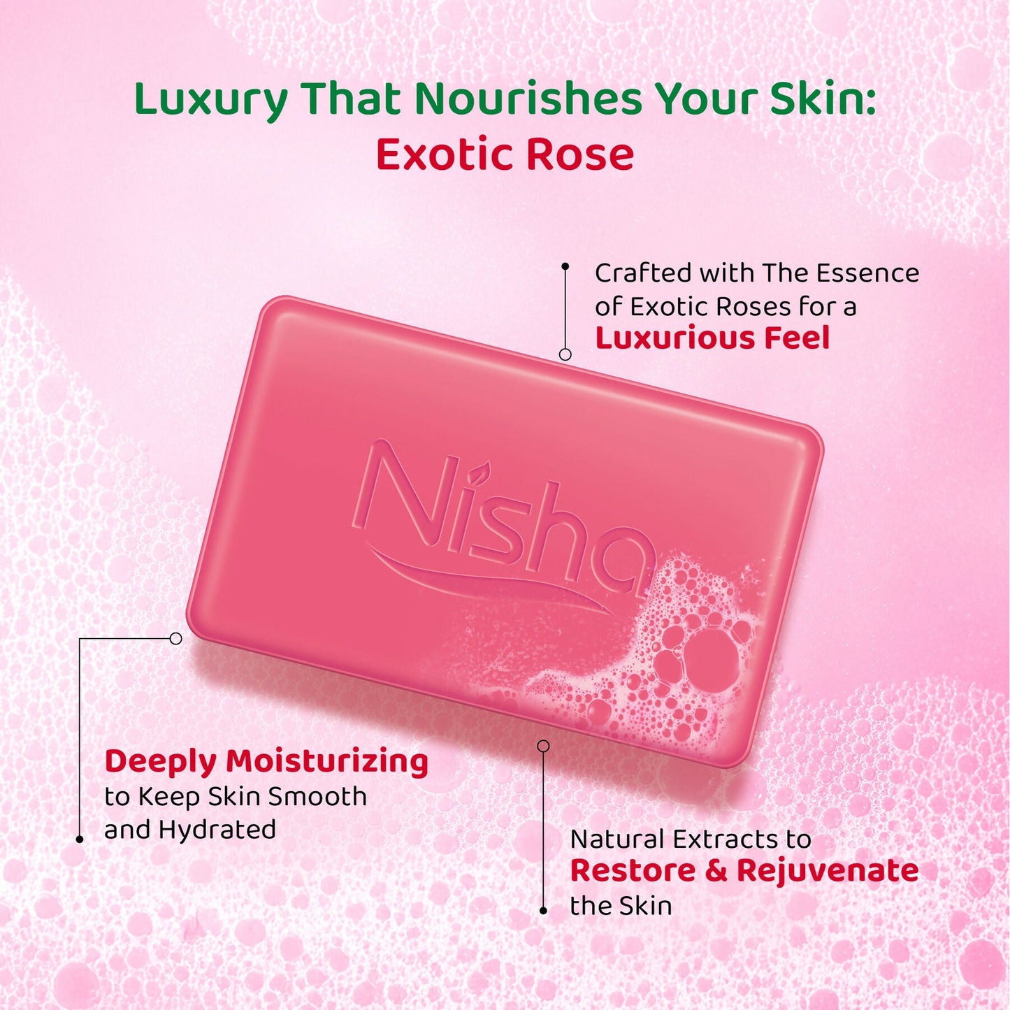 Nisha Soaps for Bath - Exotic Rose
