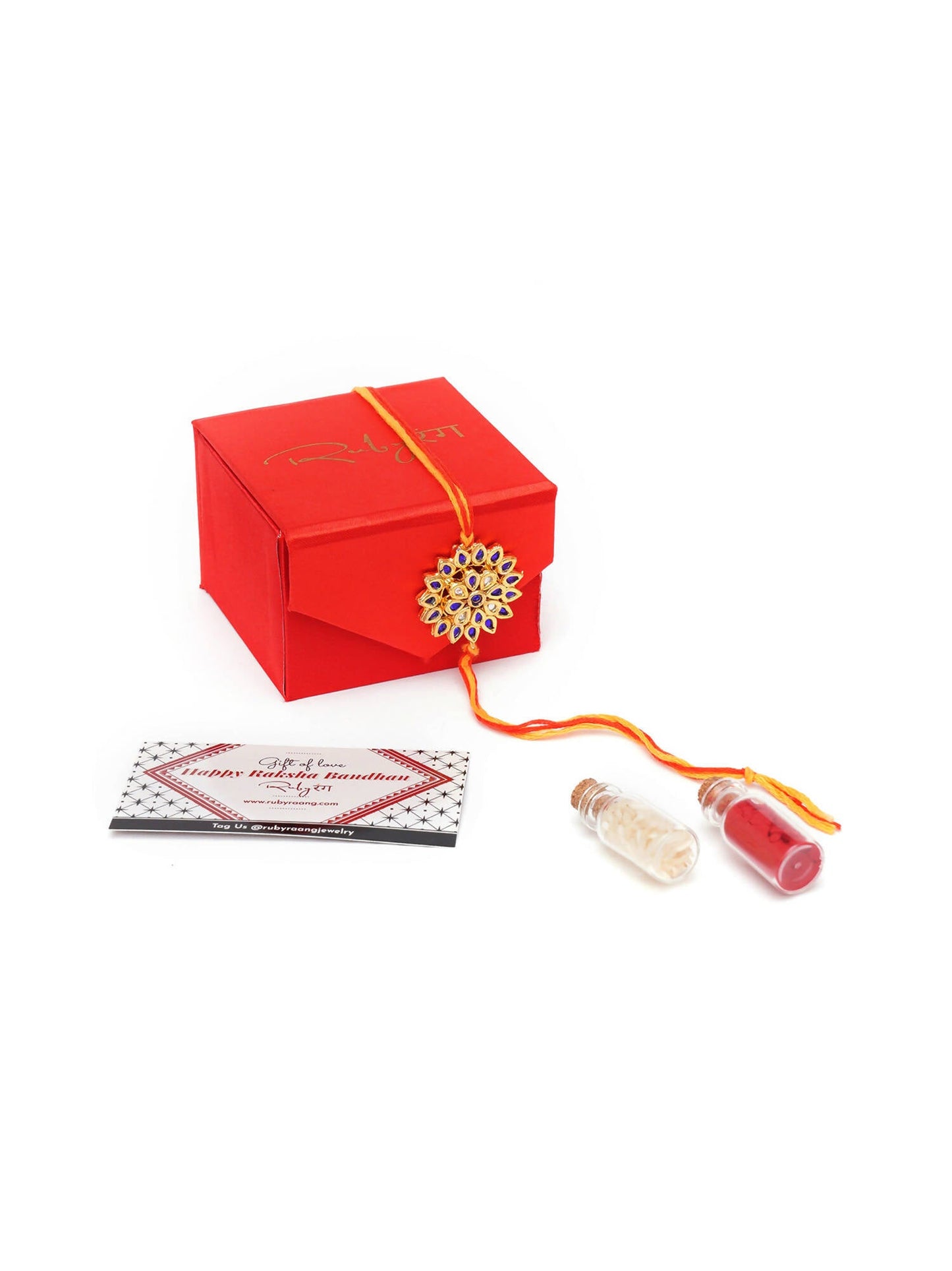 Designer kundan Rakhi - Ruby Raang