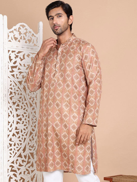 Anouk Men Geometric Printed Sequinned Kurta