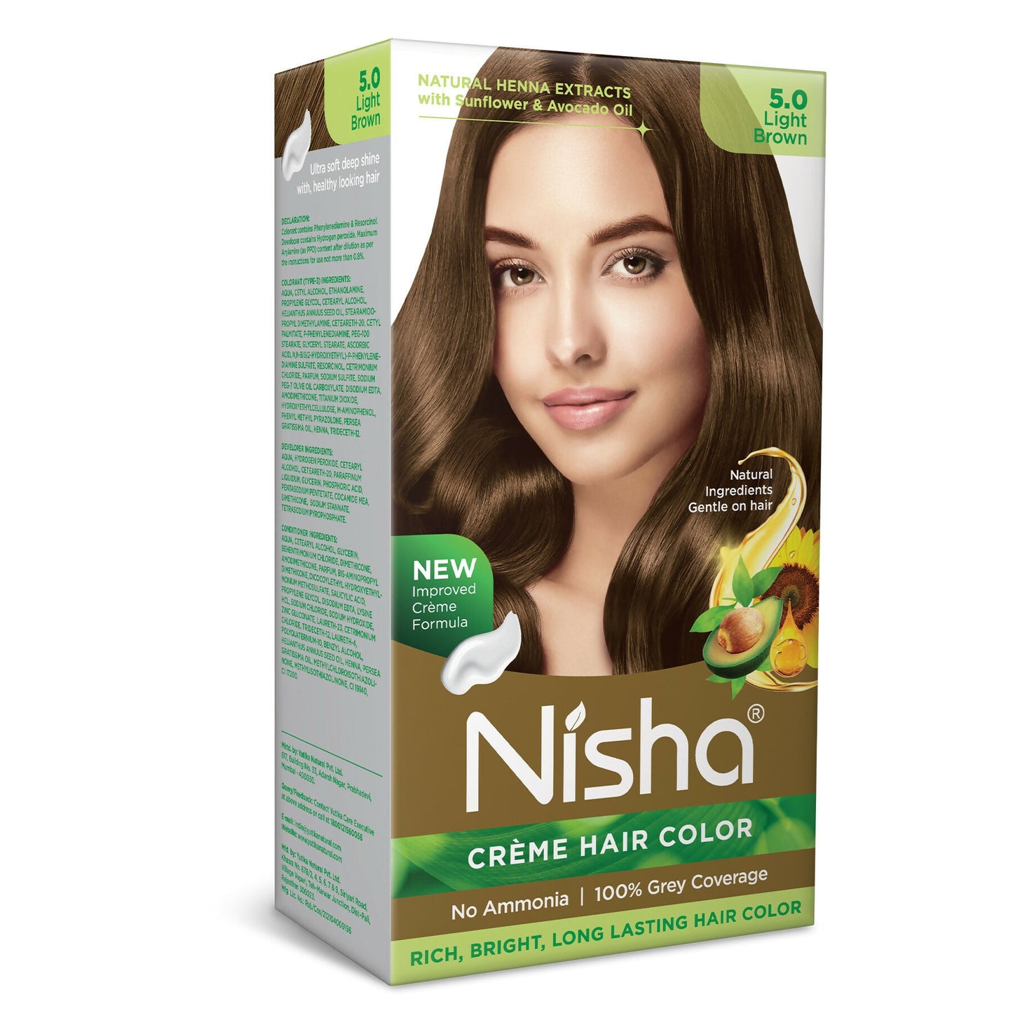 Nisha Creme Hair Color for Women - Light Brown