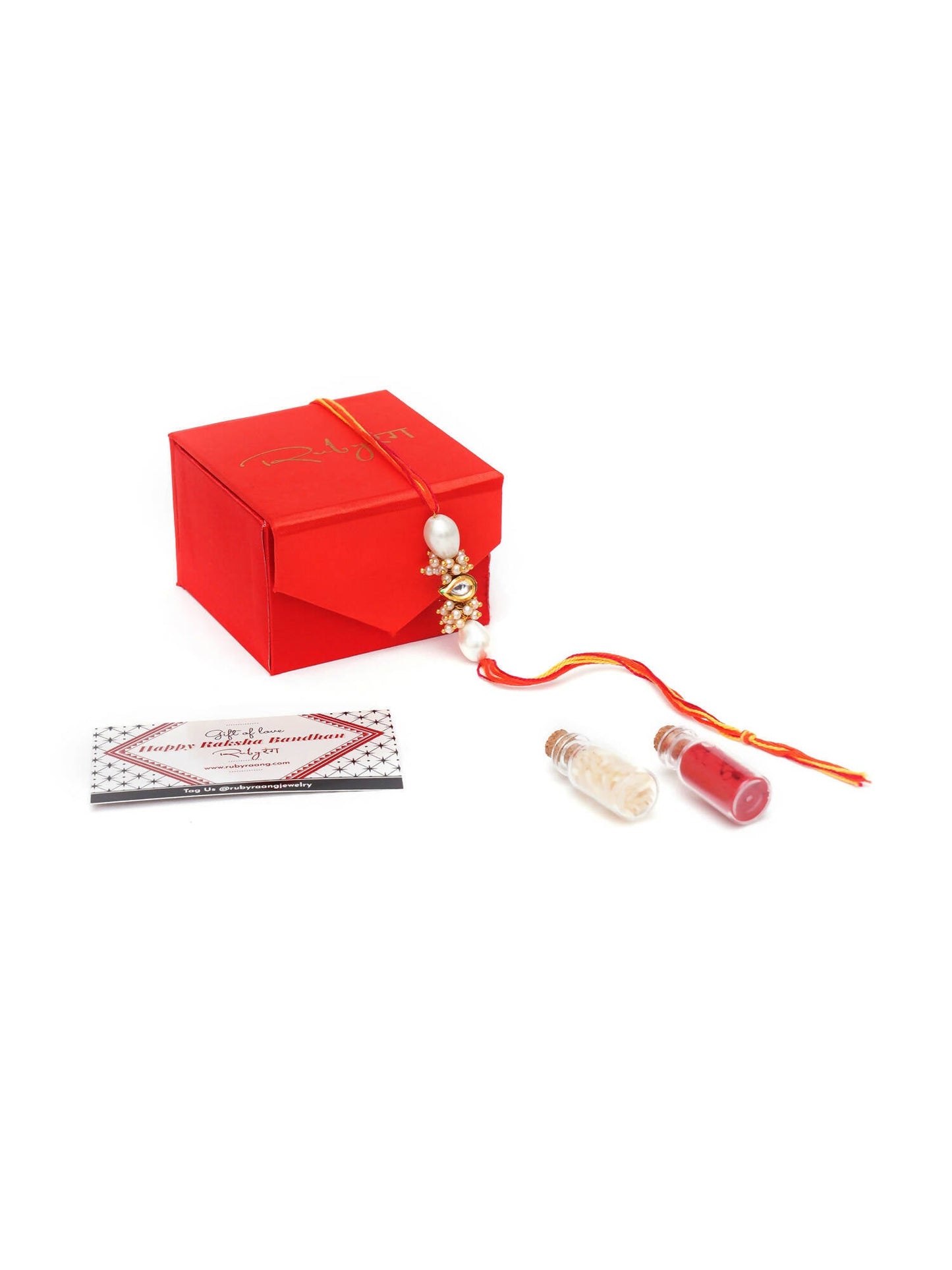 Designer kundan Rakhi - Ruby Raang